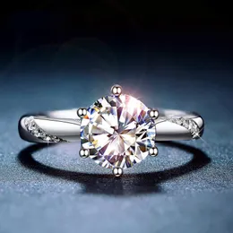 Pierłdy ślubne klasyczny 925 Srebrny pierścień 1ct IJ Kolor laboratory
