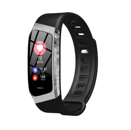 E18 inteligentne zegarki na rękę dla mężczyzn dla mężczyzn Kobiety tętno monitorowanie opaski na rękę IP67 Wodoodporny smartwatch na Android iOS
