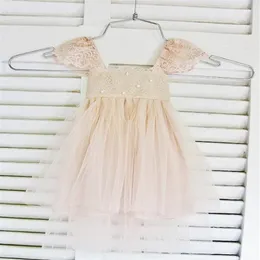 Rue Del Sol Blush Flower Girl Dress French Lace and Silk Tulle Dress for Baby Bird Blush Princess Dress Blush Tutu2854