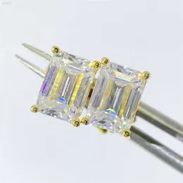 2023 NOWOŚĆ TRENDY Custom Fashion Lab Grown Diamond Solitaire Emerald Moissanite Kolczyki
