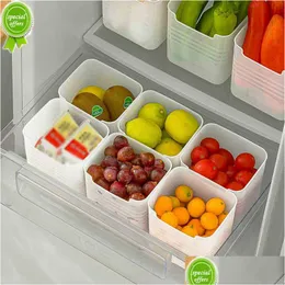 Storage Boxes Bins New Refrigerator Organizer Box Fridge Plastic Container Shelf Rack Fruit Eggs Food Holder Kitchen Accessories Dro Dhh8X