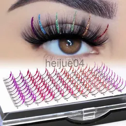 False Eyelashes Glitter AM Shape Spikes False Lashes Individual Lash Extensions Mix Color Sequins Premade Fans Lashes For Holiday Makeup x0806