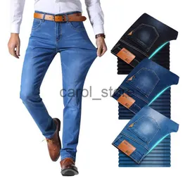 Jeans Masculino Brother Wang Estilo Clássico Jeans de Marca de Negócios Casual Calças Denim Stretch Slim Calças Azul Claro Preto Masculino J230806