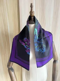 Schals 2023 Ankunft Mode Lila Seidenschal 90 cm Quadrat Schal Twill Wrap Für Frauen Dame Hijab