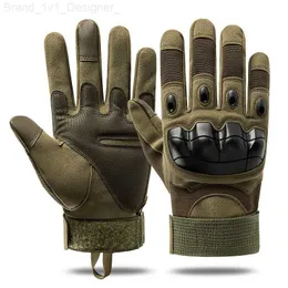 Luvas de cinco dedos Luvas táticas de dedo inteiro para homens e mulheres Treinamento de tiro equitação Luvas de caça Militar L230804