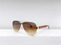 Lyxdesigner solglasögon för män och kvinnor halv ram UV400 Brown Lenses Pilot modestil Populär retro vintage coolt glasögon retro glas kommer med originalfodral