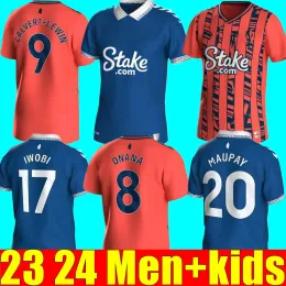 Toppkvalitet Mens Polos 2023 2024 Everton Soccer Jerseys James Richarlison Keane Davies Digne Uniforms vuxna barnsatser set strumpor fulla uppsättningar s2xl 23 24 fotbollsskjortor th