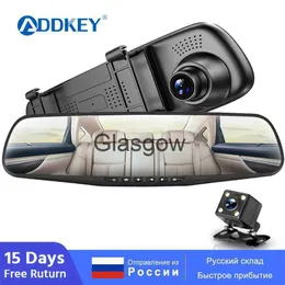 Car DVRS Addkey Full HD 1080p Car DVR Camera Auto 45 بوصة مرآة مرآة رقمية مرآة الرقمية مسجل العدسة المزدوجة كاميرا الفيديو X0804 X0804