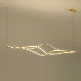 Pendant Lamps Modern Long Strip Lights For Bedroom Study Living Room Kitchen Indoor Lighting Hang Bar Fixtures Dropship AC85-260V