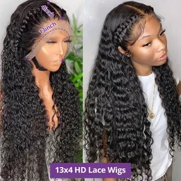 Deep Wave Frontal Wig 30 Inch 180% Density Lace Front Wig HD Transpant Human Hair Wigs for Black Women Brazilian Remy Hair Wigs