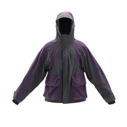 メンズジャケットブランドGrailz Parkas WindProof Hooded Jacket Tatting Purple複数のポケットアウトドアウェアタグ＃349 230804