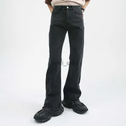 الرجال الجينز للرجال High Street Hip Hop Casual Small Flare Denim Jeans Pant Male Japan Korea Streetwear Vintage Brouts Pant J230806