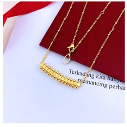 Rotating bullet necklace personality simple collar bone chain rhomboid light luxury network red pendant men and women manufacturers