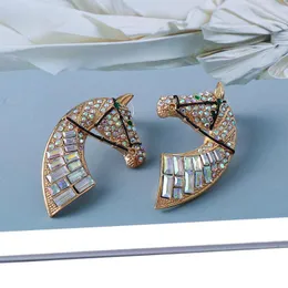 Brincos pendentes JURAN Moda requintada Cristal em forma de Tróia para mulheres estilo elegante high-end 2023 tendência joias presente