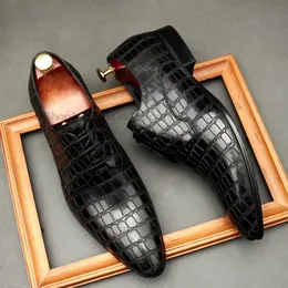Ny brun mäns klänning bröllop derby skor designer handgjorda snörning äkta läder oxford mode brogue skor för män