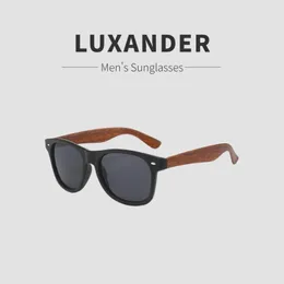 Occhiali da sole LUXANDER Classic Retro For Men Women Occhiali da sole Montatura in legno Sonnenbrillen Herren