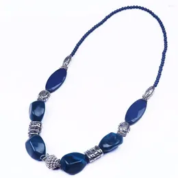 Chains Arrived Sky Natural Glass Beaded Metal In Fine Sculpture Long Jewelry High Quality Strand Necklace For Women