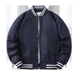 Jaquetas masculinas Arrival Rib Sleeve Cotton Fashion Single Breasted Casual Pilot Ins Bomber Baseball Jacket Loose Cardigan Solid Lovers Coat