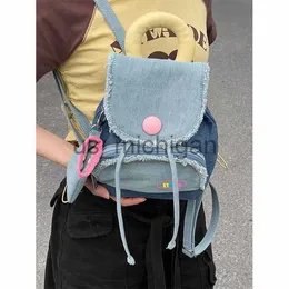 Rucksack Y2K Kawaii Denim Frauen Rucksack Mode Reise Mädchen Kleine Tasche Cartoon Japanischen Stil Mini Niedlichen Rucksack für Frauen J230806