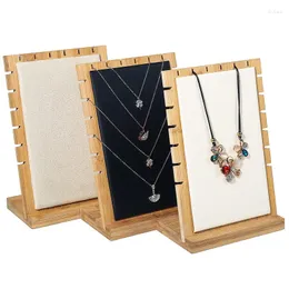 Ювелирные мешочки простота модная бамбуковая ожерелье на выставку Деревянный многократный мольберт -витрин держатель вешалка подвеска среднего размера