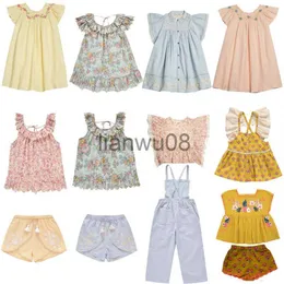 فساتين الفتاة 2023 LM Brand Kids Dress New Summer Girls Cute Flower Flower Princess Dresses Baby Toddler Complements on Stock X0806