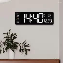 Relógios de parede de tela grande de 16 polegadas relógio nórdico digital minimalista sala de estar led
