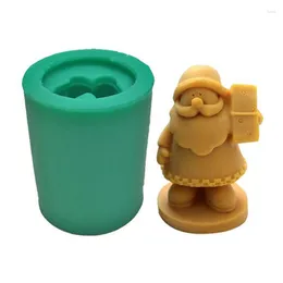 Bakeware Tools Santa Silicone Mold Diy Soap Candle Making Mold Harts Decoration Gips Christmas Home