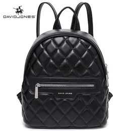 Mochila David Jones Mochilas Femininas Mochila de Couro PU para Moda Feminina Bolsa de Ombro Feminina 2023 Tendência Luxo Feminino Bolsas Femininas J230806