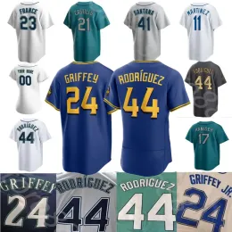 Seattle''Mariners''2023 Custom S-4XL 24 Ken Griffey Jr. Trikots 34 Felix Hernandez 11 Edgar Martinez 17 Mitch Haniger 44 Rodrlguez 51 Suzuki Ichiro