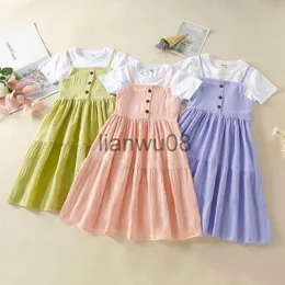 Flickans klänningar Baby Girls Dress 2023 Summer New Fashion Elegant Princess Dresses For Girls Birthday Present Barn Kläder 4 5 6 7 8 9 10 år x0806