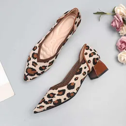 Sandalen Mode Atmungsaktive Leopard Mesh Ballett Low Heels Spitze Zehe Slip auf Casual Loafers Weibliche Boot Schuhe Mokassins Wanderschuhe j230806