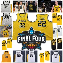 2023 Iowa Hawkeyes basketanpassad 22 Caitlin Clark Luka Garza Joe Wieskamp CJ Fredrick Bohannon Connor McCaffery Ulis Toussaint Final Four Jersey