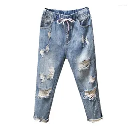 Women's Jeans Zomer Ripped Boyfriend Voor Vrouwen Mode Losse Vintage Hoge Taille Plus Size 4XL Pantalones Mujer Vaqueros