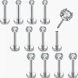 Nasenringe Ohrstecker 50 Stück Körperschmuck 20G 18G 16G Push In Lippe Mourne Ringe Ohrringe Ohrstecker CZ Knorpel Helix Tragus Nasenpiercings Körperschmuck L230806