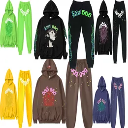 Designer Trendy Young Thug Star With Sp5der 555555 Printed Monogram Hoodie Tracksuits