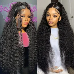 13x4 Kinky Curly Lace Front Peruka 180 Gęstość Przezroczyste koronkowe przednie brazylijskie ludzkie włosy dla czarnych kobiet 32 ​​34 -calowe jarin