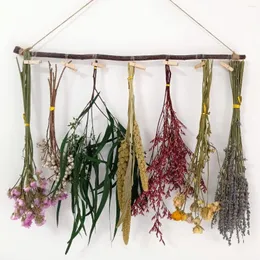 Декоративные цветы сушеной цветочный стойка лаванда настенная настенная ферма декор пампас