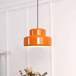 Lampy wiszące Retro Orange LED żyrandol Restauracja HangLamp Nordic Designer Lamp Table Bar Medieval Coffee Shop