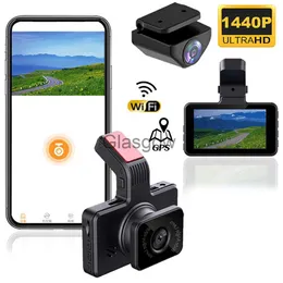 CAR DVRS DASH CAMP САК ПЕРЕДНЯЯ И ЗАДНЯЯ ВИДА КАМЕРА 1440P VIDEY Recorder WiFi GPS CAR DVR DSACAM NIGHT VIST