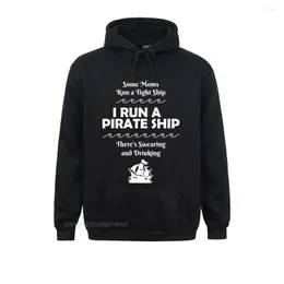 Men's Hoodies Family Young Streetwear I Run A Pirate Ship Drinking Swearing Funny Mom Mother Pullover Hoodie Unique Day