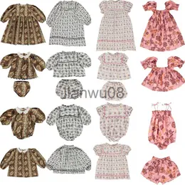 Vestidos para meninas Bebe Orgânicos vestidos para meninas 2023 novo verão para crianças estampados fofos moda manga curta vestidos de princesa x0806