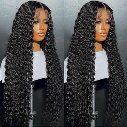 30 40 Inch Deep Wave 13x4 Transparent Lace Front Wig Human Hair Brazilian Curly 13x6 HD Lace Frontal Wigs for Women 180%