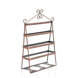 Smyckespåsar Lady Holes Organizer Double-Side Metal Layer Stand Earring Holder Rack Pendant Dresser Display Ornaments