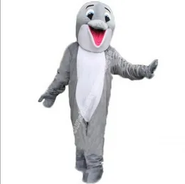 Gray Dolphin Mascot Costume Top Cartoon Anime theme character Carnival Unisex Adults Size Christmas Birthday Party Outdoor Outfit Suit