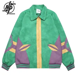 Men's Jackets Hip Hop Suede Jacket Men Women Patchwork Letter Embroidery Bomber Jackets Y2k Vintage Varsity Loose Zipper Baseball Coat Autumn 230804