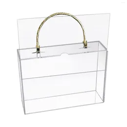 Decorative Flowers Clear Acrylic Flower Box Rectangular Arrangement Portable Gift Boxes For Clothes Dried Display Shadow