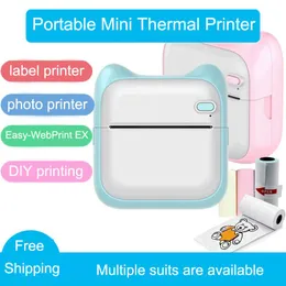 portable pocket photo mini printer thermal bluetooth wireless inkless self adhesive label printer sticker for andrio iphone