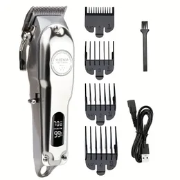 Cortapelos profesional para hombres, Kit de corte de pelo Combo de recortadora de hoja en T Zero Gap, juego de cortadora de peluquero inalámbrico con pantalla LED