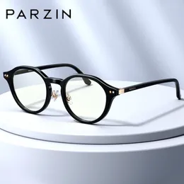 Solglasögon Parzin Recept Glasögon Frame Kvinnor Vintage runt Myopia Optical Gyeglass Men Computer 15833