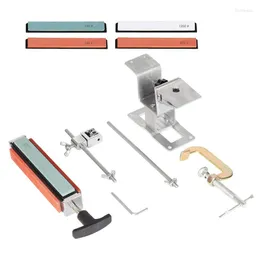 Autres accessoires de couteau Pierre à aiguiser 4 côtés Outils de meuleuse de cuisine domestique en acier inoxydable Affûteuses à angle fixe